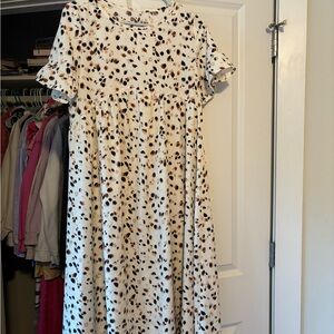 White and Brown Spotted Dress